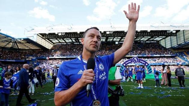 Chelsea Football Club's John Terry gives a speech on the pitch after his last match, during the championship winning Premier League campaign this season. (Reuters) Chelsea Football Club's John Terry gives a speech on the pitch after his last match, during the championship winning Premier League campaign this season. (Reuters)
