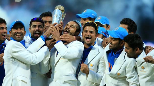 India cricket team, led by MS Dhoni, celebrate after winning the 2013 ICC Champions Trophy, beating England in the final in Birmingham. It was India’s second triumph at Champions Trophy, having won it in 2002 (co-champs with Sri Lanka after the final was washed out). Virat Kohli-led India will be looking to defend their crown in Champions Trophy 2017, starting from June 1 to 18 in the UK. (Getty images)