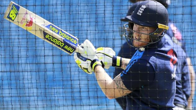 England's Ben Stokes during nets ahead of their match against South Africa. (REUTERS) England's Ben Stokes during nets ahead of their match against South Africa. (REUTERS)