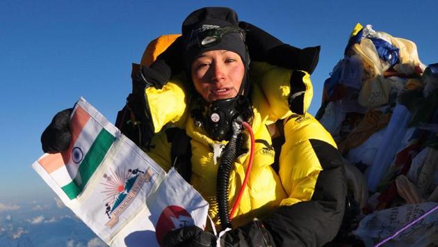 Five-time Everest summiteer from Arunachal Pradesh, Anshu Jamsenpa has become the world’s first woman mountaineer to scale Mount Everest twice in five days. She unfurled Indian tricolor on the summit on 16th May and again on 21st May 2017, breaking her own ‘double ascent’ record of 2011 where she climbed the summit twice in ten days. (PTI)