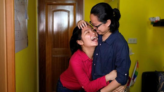 Solo Lee (R) believes that love is simply a goodness and that it makes people happy. But there has also been anger among conservative groups, who have staged mass rallies against any change in the law. (Tyrone Siu/REUTERS ) Solo Lee (R) believes that love is simply a goodness and that it makes people happy. But there has also been anger among conservative groups, who have staged mass rallies against any change in the law. (Tyrone Siu/REUTERS )