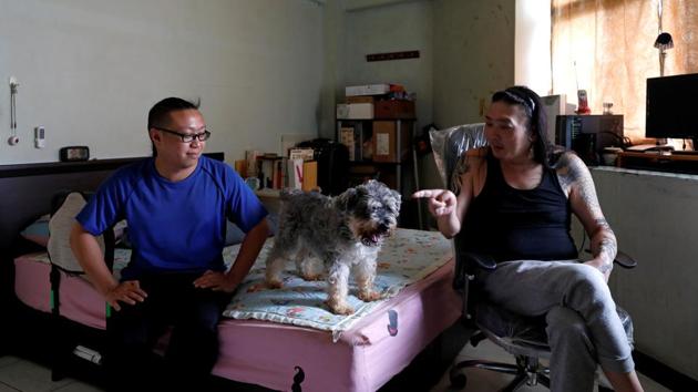 Hu Sheng Xiang (L), and Pan Shi Xin are both LGBT rights activists in Taipei, Taiwan. According to Xiang ,the LGBT movement was not just about same-sex marriage, there are lots of other issues concerning sexual minorities, such as supporting the partners and communities of LGBT members who have mental illness. (Tyrone Siu/REUTERS ) Hu Sheng Xiang (L), and Pan Shi Xin are both LGBT rights activists in Taipei, Taiwan. According to Xiang ,the LGBT movement was not just about same-sex marriage, there are lots of other issues concerning sexual minorities, such as supporting the partners and communities of LGBT members who have mental illness. (Tyrone Siu/REUTERS )