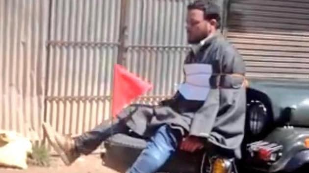 Major Leetul Gogoi was accused of rights abuse by activists after he tied Farooq Ahmad Dar to the front of an army jeep on April 9 and paraded the man through several villages. (Twitter) Major Leetul Gogoi was accused of rights abuse by activists after he tied Farooq Ahmad Dar to the front of an army jeep on April 9 and paraded the man through several villages. (Twitter)