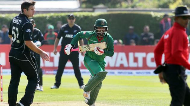 Tamim Iqbal runs between wickets during the Tri-Series final One-Day International between Bangladesh and New Zealand at Clontarf cricket ground in Dublin. (AFP) Tamim Iqbal runs between wickets during the Tri-Series final One-Day International between Bangladesh and New Zealand at Clontarf cricket ground in Dublin. (AFP)