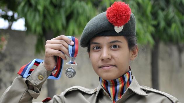 This Ludhiana girl, Ashanya Singh, shot to national limelight when she was declared the best NCC cadet in India and was honoured by none other than Prime Minister Narendra Modi. (HT Photo) This Ludhiana girl, Ashanya Singh, shot to national limelight when she was declared the best NCC cadet in India and was honoured by none other than Prime Minister Narendra Modi. (HT Photo)