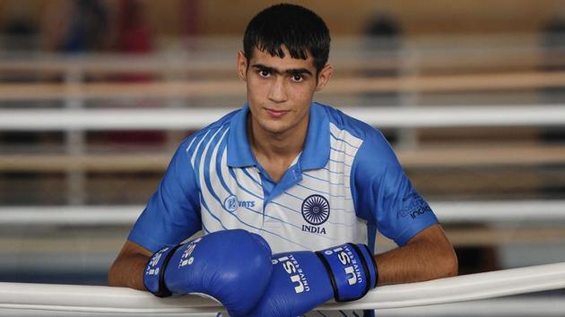 One of India’s most promising junior boxers, Sachin Siwach clinched a gold in the Youth World Boxing Championship held at St. Petersburg, Russia, in December last year. (HT Photo)