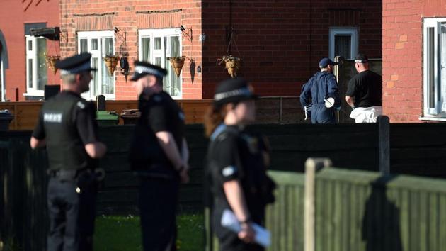 Police activity at an address in Elsmore Road, in connection with the concert blast at the Manchester Arena, in Manchester, England on May 24. (AP Photo) Police activity at an address in Elsmore Road, in connection with the concert blast at the Manchester Arena, in Manchester, England on May 24. (AP Photo)