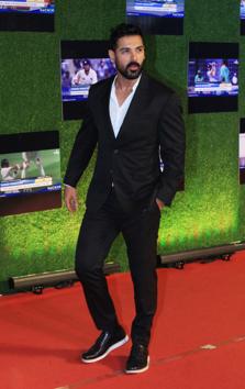 Bollywood actor John Abraham at the premiere of ‘Sachin:A Billion Dreams’ at PVR Icon in Andheri, Mumbai, on Wednesday. (prodip)