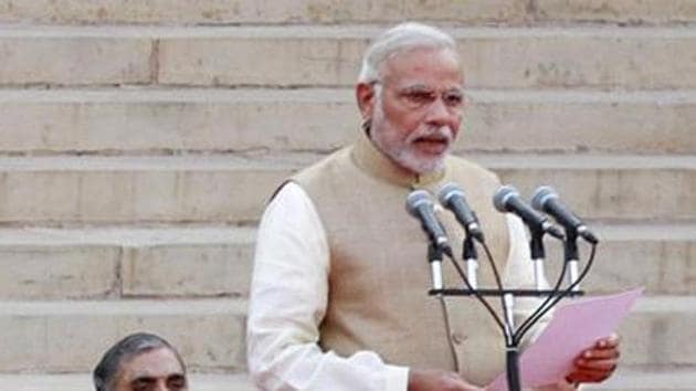 It has been three years since Narendra Modi took oath as prime minister, leading the first government at the centre to rule with a single-party majority since 1989.(Ajay Aggarwal/HT Photo) It has been three years since Narendra Modi took oath as prime minister, leading the first government at the centre to rule with a single-party majority since 1989.(Ajay Aggarwal/HT Photo)