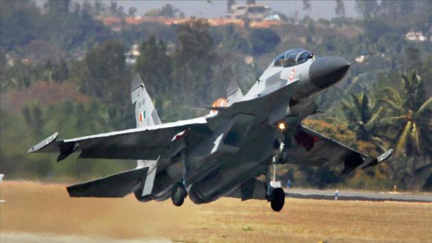 A Sukhoi 30 jet with two pilots on board has gone missing after taking off from the Salonibari air force station. (PTI File Photo) A Sukhoi 30 jet with two pilots on board has gone missing after taking off from the Salonibari air force station. (PTI File Photo)