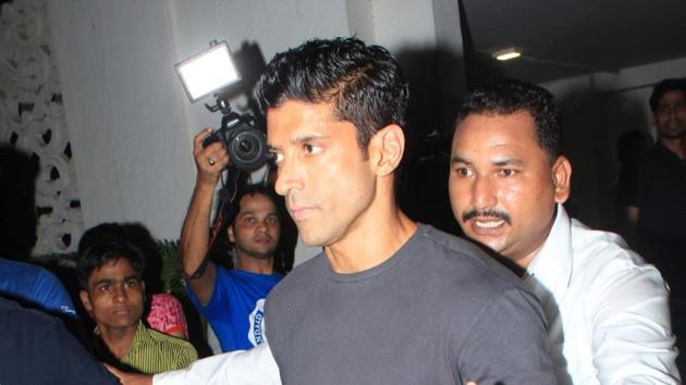 Farhan AKhtar arrives for KJo’s birthday bash on Thursday. (HT/ Prodip gUHA) Farhan AKhtar arrives for KJo’s birthday bash on Thursday. (HT/ Prodip gUHA)