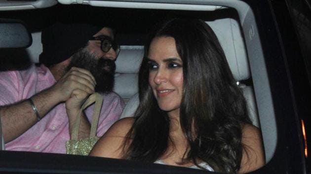 Neha Dhupia was also spotted at the bash. (HT/ Prodip gUHA) Neha Dhupia was also spotted at the bash. (HT/ Prodip gUHA)