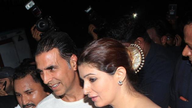 Akshay Kumar and Tweinkle Khanna arrive for Karan Johar’s birthday party at his Mumbai residence. (HT/ Prodip gUHA) Akshay Kumar and Tweinkle Khanna arrive for Karan Johar’s birthday party at his Mumbai residence. (HT/ Prodip gUHA)