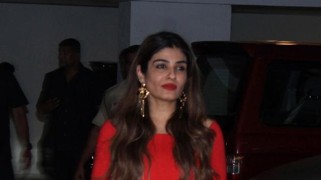 Raveena Tandon looks ravishing in red at Karan Johar’s birthday party in Mumbai. (HT/ Prodip gUHA) Raveena Tandon looks ravishing in red at Karan Johar’s birthday party in Mumbai. (HT/ Prodip gUHA)