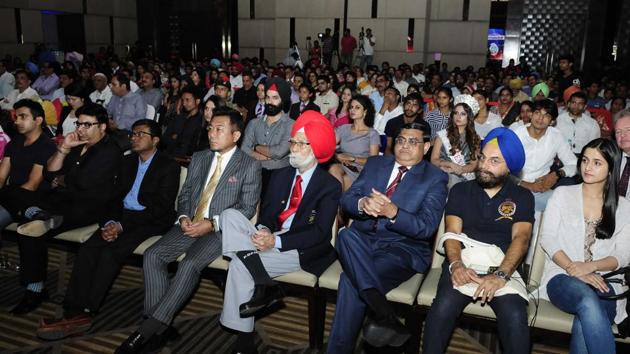 Guests at HT Youth Forum 2017, in Chandigarh on Friday. (Keshav Singh/HT)