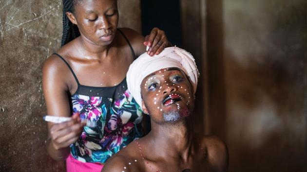 A make-up artist prepares an actor prior to the start of a scene. Although they are mostly focused on humour, Kumawood movies speak about various issues . (Cristina Aldehuela/AFP) A make-up artist prepares an actor prior to the start of a scene. Although they are mostly focused on humour, Kumawood movies speak about various issues . (Cristina Aldehuela/AFP)