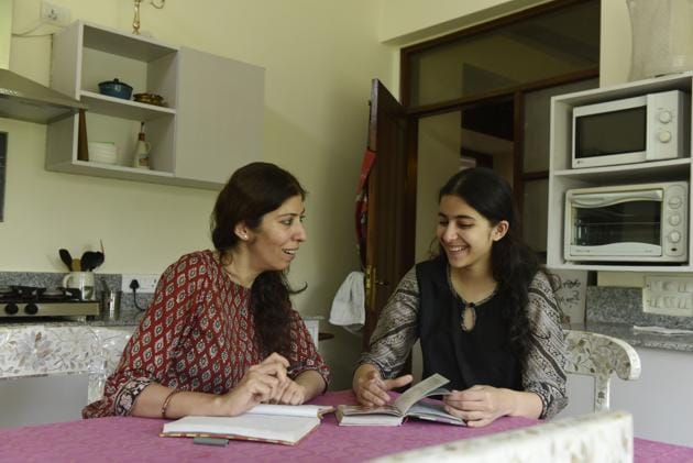 Deepali Jaggi binge-watched the show 13 Reasons Why with her 16-year-old daughter, Saisha. ‘I felt a big surge of discomfort watching Hannah’s suicide scene, when she steps into the bathtub. I instinctively reached out and covered Saisha’s eyes,’ Deepali says. (Saumya Khandelwal / HT PHOTO) Deepali Jaggi binge-watched the show 13 Reasons Why with her 16-year-old daughter, Saisha. ‘I felt a big surge of discomfort watching Hannah’s suicide scene, when she steps into the bathtub. I instinctively reached out and covered Saisha’s eyes,’ Deepali says. (Saumya Khandelwal / HT PHOTO)