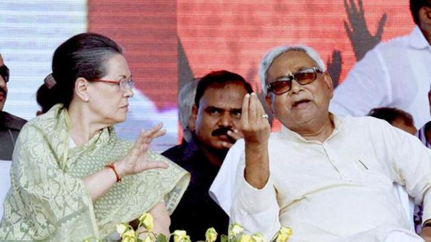 Congress president Sonia Gandhi with Bihar chief minister Nitish Kumar. (File photo) Congress president Sonia Gandhi with Bihar chief minister Nitish Kumar. (File photo)