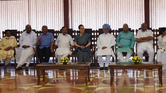 Congress president Sonia Gandhi chairing a meeting of opposition leaders in New Delhi on Friday to discuss the strategy for the upcoming Presidential election. (PTI) Congress president Sonia Gandhi chairing a meeting of opposition leaders in New Delhi on Friday to discuss the strategy for the upcoming Presidential election. (PTI)