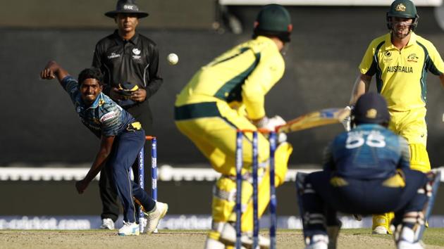 Sri Lanka's Lakshan Sandakan in action. (REUTERS) 