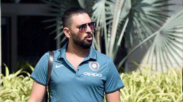 Yuvraj Singh reportedly missed Friday’s training session due to fever, two days before India’s ICC Champions Trophy warm-up game against New Zealand.(PTI)