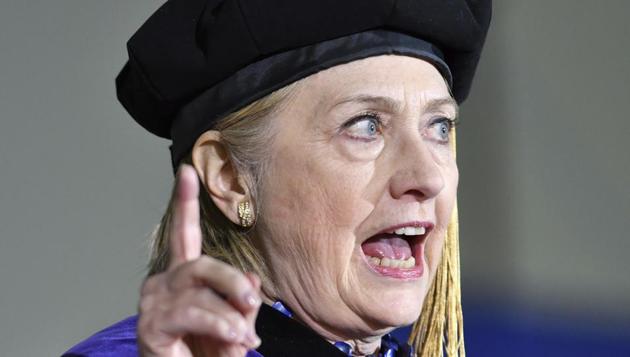Former US secretary of state Hillary Clinton delivers the commencement address at Wellesley College on Friday. (AP Photo) Former US secretary of state Hillary Clinton delivers the commencement address at Wellesley College on Friday. (AP Photo)