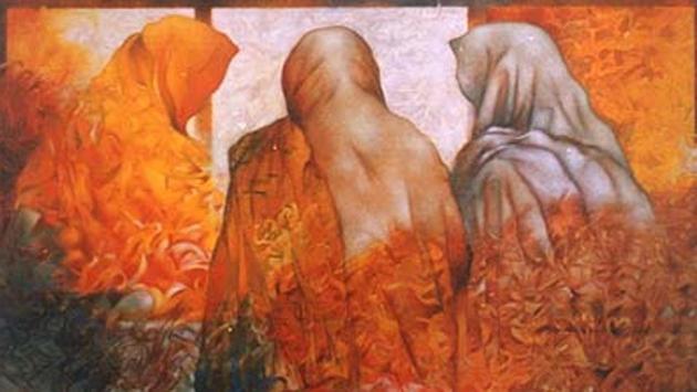 A painting depicting Punjab’s dark times by Prem Singh. A painting depicting Punjab’s dark times by Prem Singh.