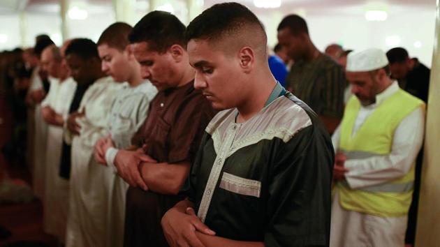 Representative photo. People pray at the Grand Mosque of Saint-Denis, near Paris, on May 27, 2017 in Saint-Denis, outside Paris, on the first day of the holy fasting month of Ramadan.(AFP) Representative photo. People pray at the Grand Mosque of Saint-Denis, near Paris, on May 27, 2017 in Saint-Denis, outside Paris, on the first day of the holy fasting month of Ramadan.(AFP)