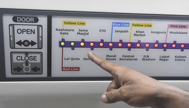 Janpath, Mandi House and ITO stations on this line have already been opened for the public (4.2km section of the 9.37km-long-corridor is operational). (Sonu Mehta/HT PHOTO)