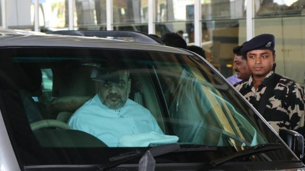BJP president Amit Shah arrives at Nagpur Airport on his way to RSS headquarter. Shah and RSS chief Mohan Bhagwat discussed a possible Presidential candidate during their meeting. (HT PHOTO) BJP president Amit Shah arrives at Nagpur Airport on his way to RSS headquarter. Shah and RSS chief Mohan Bhagwat discussed a possible Presidential candidate during their meeting. (HT PHOTO)