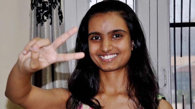 Bhoomi Sawant, a science student, scored 99.4% marks to emerge as the all-India second topper. Sawant, a student of DAV School in Sector 8, scored 100 in physics, chemistry, mathematics and computer science and 97 in English. (PTI)