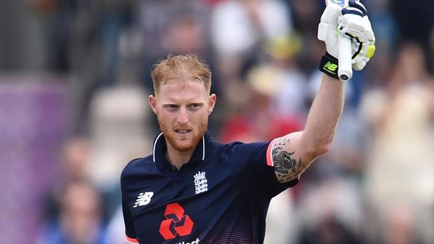Ben Stokes celebrates his century during the second One-Day International between England and South Africa. (AFP) Ben Stokes celebrates his century during the second One-Day International between England and South Africa. (AFP)