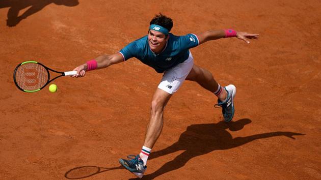 Fifth seed Milos Raonic raced into round two with a routine 6-3, 6-4, 6-2 victory over Steve Darcis of Belgium. (Getty Images) Fifth seed Milos Raonic raced into round two with a routine 6-3, 6-4, 6-2 victory over Steve Darcis of Belgium. (Getty Images)