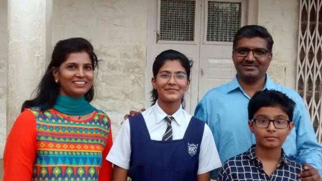 ICSE joint topper Muskan Pathan with her parents in Pune on Monday. (HT photo) ICSE joint topper Muskan Pathan with her parents in Pune on Monday. (HT photo)