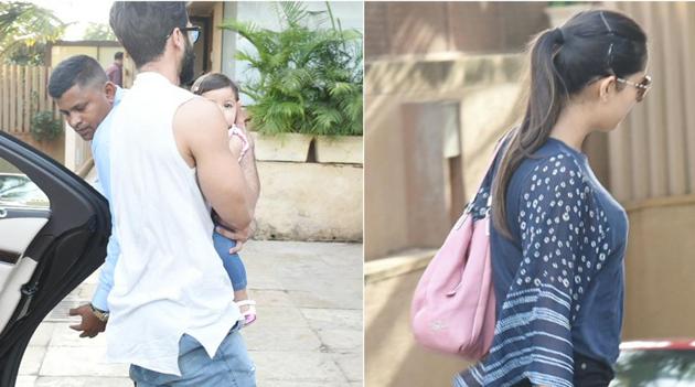 Actor Shahid Kapoor’s daughter Misha seemed comfortable with the photographers. (Yogen Shah) Actor Shahid Kapoor’s daughter Misha seemed comfortable with the photographers. (Yogen Shah)