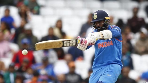 Karthik carried on and India were staring at a big total. (REUTERS) Karthik carried on and India were staring at a big total. (REUTERS)