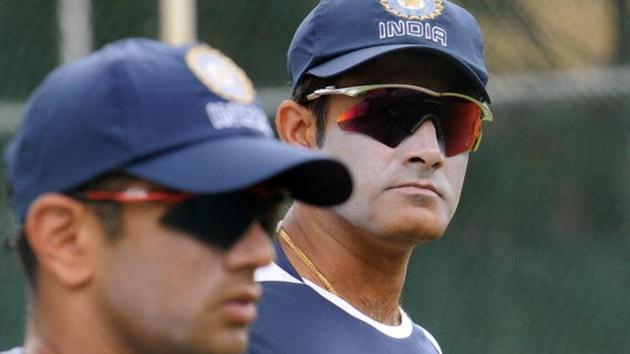 The one-year contract of Anil Kumble (right) as Indian cricket team coach will expire at the end of the ICC Champions Trophy 2017. Kumble’s former teammate and the current India ‘A’ and Under-19 team coach, Rahul Dravid, has the credentials and expertise to replace him, feels Ricky Ponting.(Getty Images)