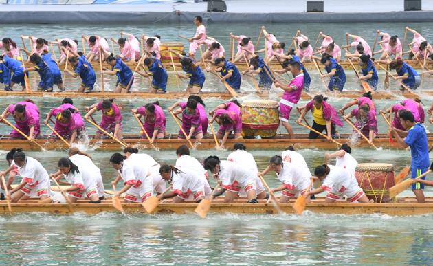 Dragon Boat Festival is now known best internationally for the dragon boat races, which are essentially a more extravagant version of rowing. (REUTERS)