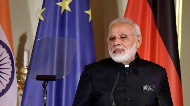 Prime Minister Narendra Modi addresses the Indo-German Business Summit – 2017, jointly organised by APA, CII & FICCI, in Berlin, Germany on Tuesday. (PTI Photo) Prime Minister Narendra Modi addresses the Indo-German Business Summit – 2017, jointly organised by APA, CII & FICCI, in Berlin, Germany on Tuesday. (PTI Photo)