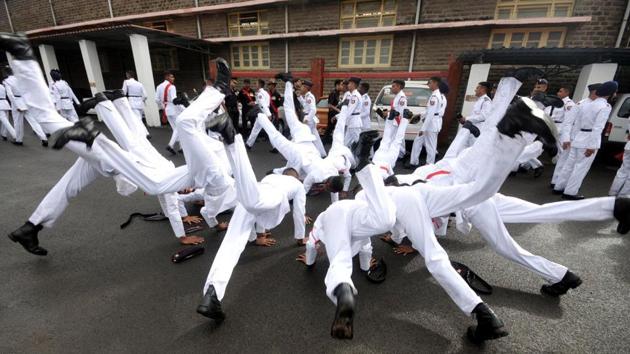 Cadets during a drill. (HT Photos) 