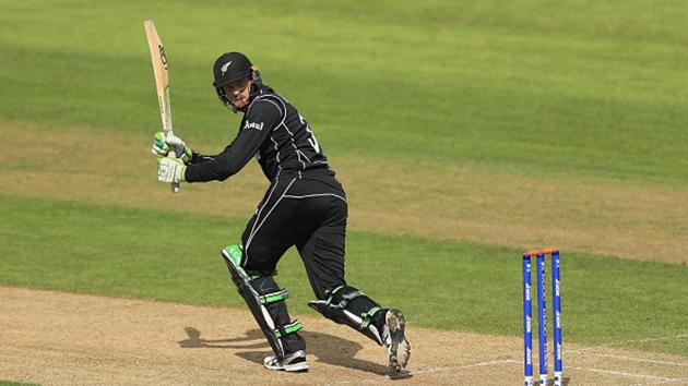 Martin Guptill edges the ball towards the boundary during the ICC Champions Trophy Warm-up match between New Zealand and Sri Lanka at Edgbaston. Get full cricket score of Sri Lanka vs New Zealand here.(Getty Images)