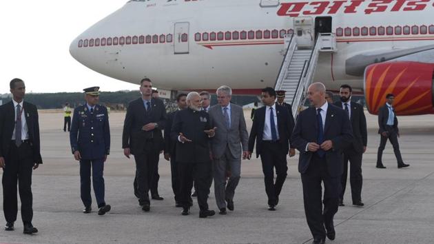 Prime Minister Narendra Modi lands in Spain, the second country on