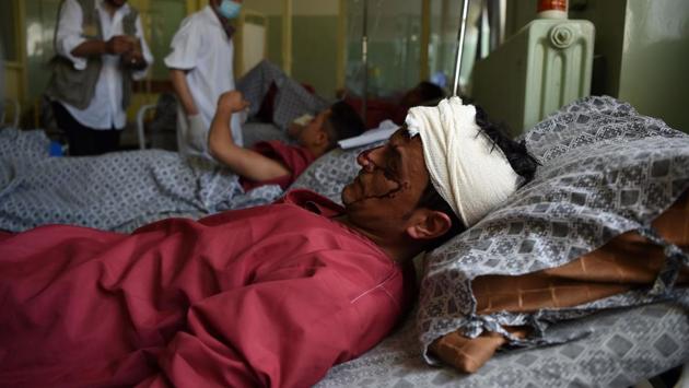 Injured treated at a hospital in Kabul. (AFP)