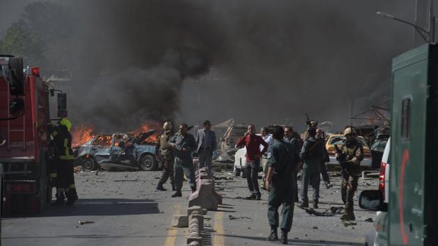 ‘A car bomb’ exploded at 8:25 am, Najib Danish, an interior ministry spokesperson, told AFP. (SHAH MARAI / AFP)