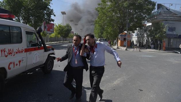 The Islamic State group has also claimed responsibility for several recent bombings in the Afghan capital, including a powerful blast targeting an armoured NATO convoy that killed at least eight people and wounded 28 on May 3. (SHAH MARAI / AFP)
