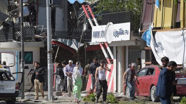 The area of the blast has been cordoned off by police. (SHAH MARAI / AFP)