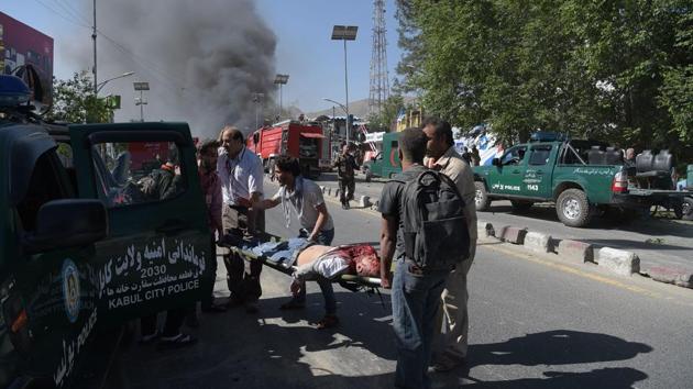 The explosion sent clouds of black smoke spiralling over the centre of the city, damaging houses hundreds of metres away. Windows and doors were blown off their hinges. (SHAH MARAI / AFP)