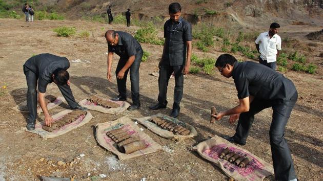 The NSG team called for an immediate disposal of the shells. (Praful Gangurde / HT )