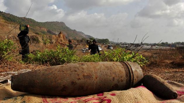 NSG commandos destroyed 59 live shells at Thakurpada in Shildaighar, Thane, on Wednesday morning. (Praful Gangurde / HT)