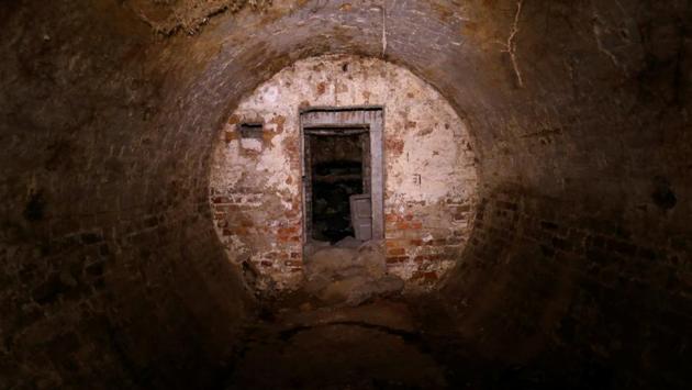 Entry into the underground shelters at a former Soviet military hospital. (Laszlo Balogh/REUTERS) Entry into the underground shelters at a former Soviet military hospital. (Laszlo Balogh/REUTERS)
